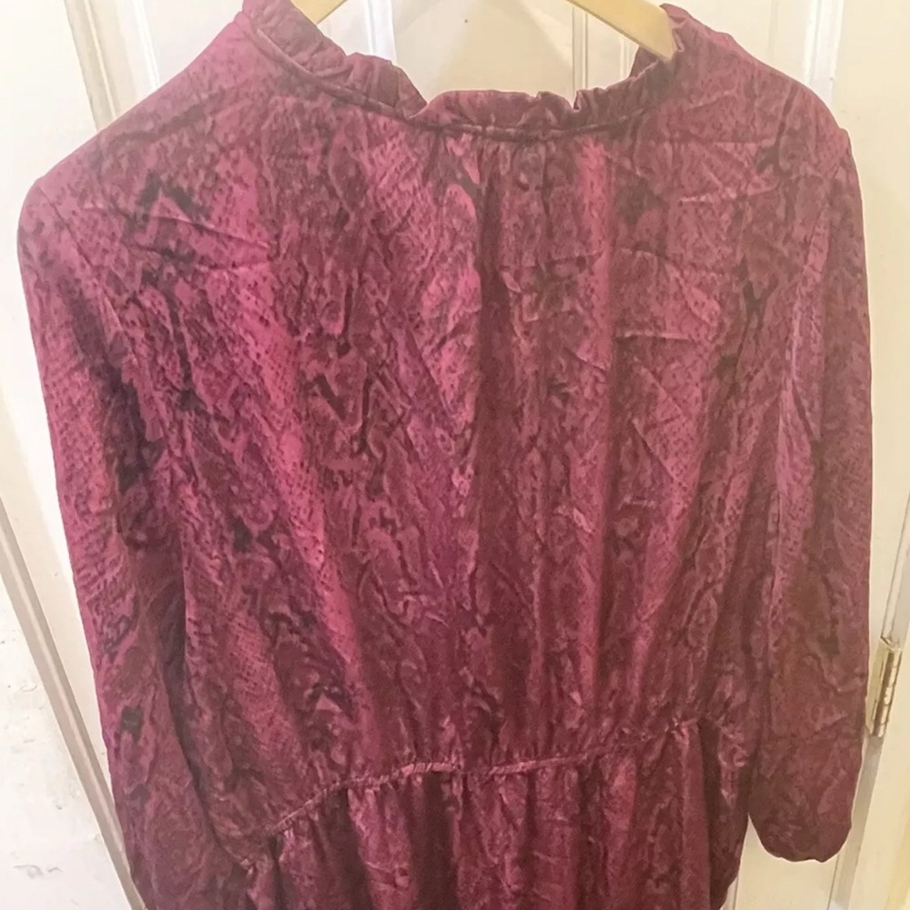Black Tape Magenta Snake Print Long Sleeve Dress Size 1X